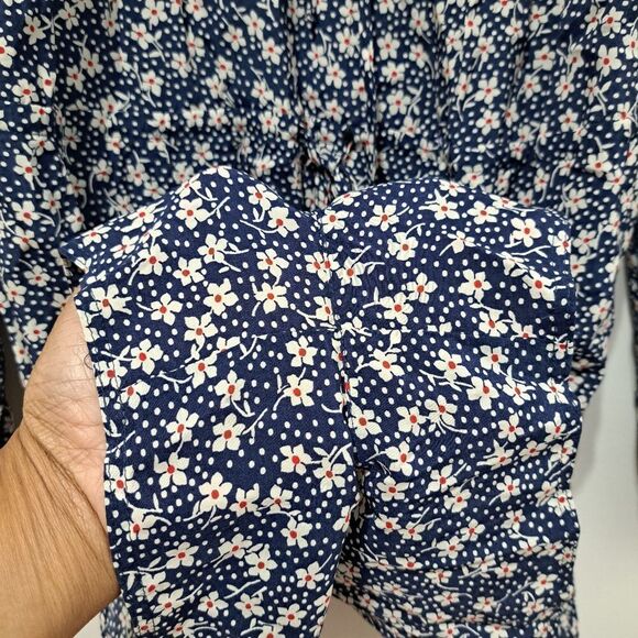 Polo Ralph Lauren Daisies Floral Print Romper Puffed Sleeve Siz 6 Blue Multi NWT - Picture 10 of 16